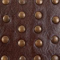STUDDED LEATHER TRIM_BROWN
