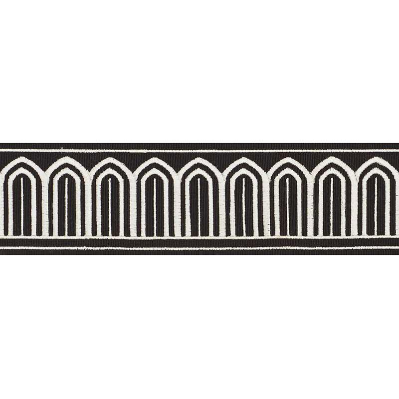 ARCHES EMBROIDERED TAPE MEDIUM_WHITE ON BLACK