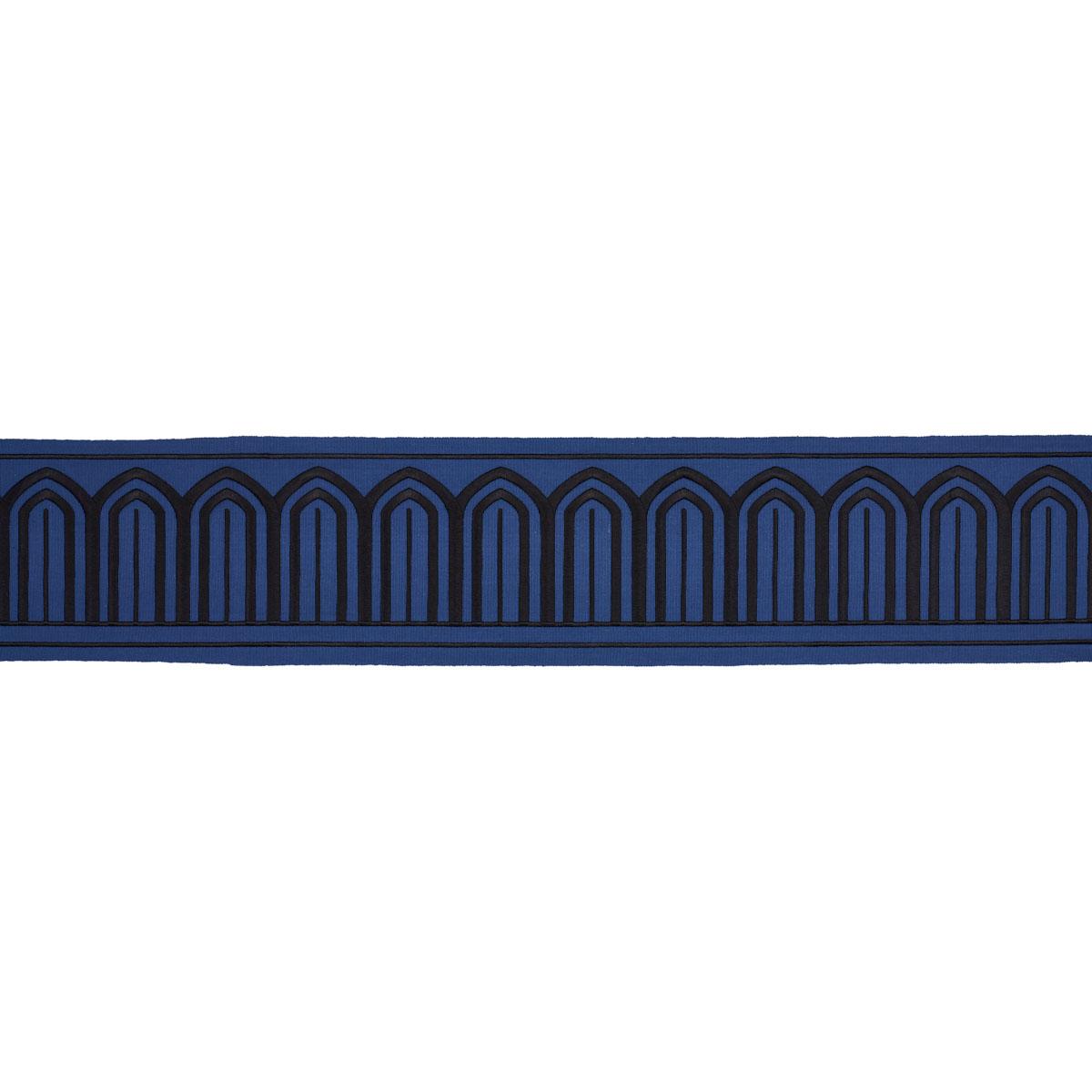 ARCHES EMBROIDERED TAPE WIDE_BLACK ON NAVY