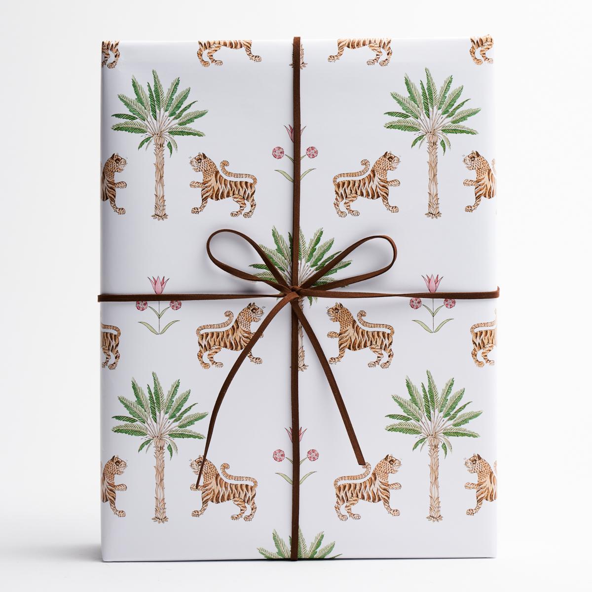 Tiger Palm Wrapping Paper_CRIMSON