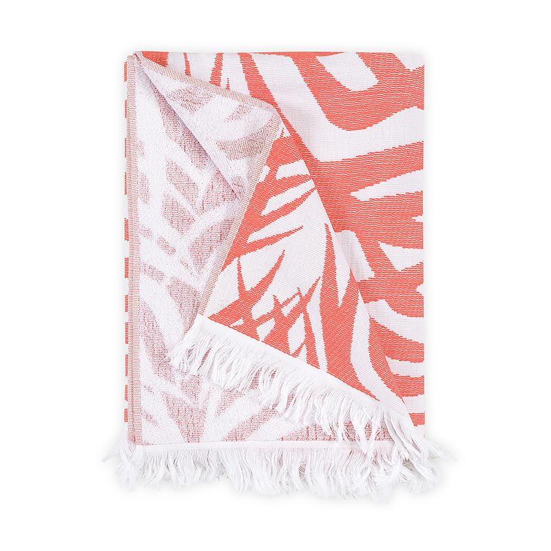 Zebra Palm Beach Towel_Pink Coral
