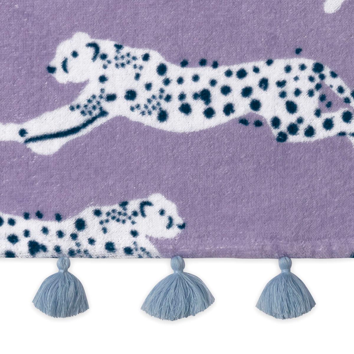 Leaping Leopard Beach Towel_Lilac