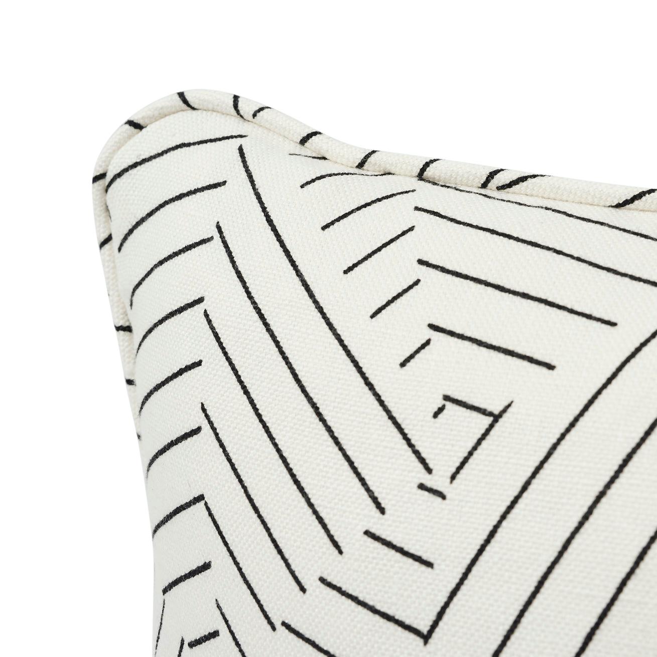 Deconstructed Stripe Pillow_BLACK & WHITE