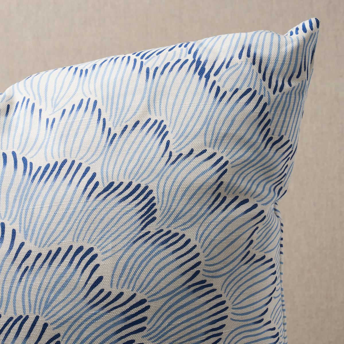 Feather Bloom Pillow_Two Blues