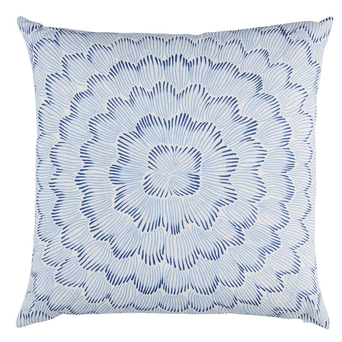 Feather Bloom Pillow_Two Blues