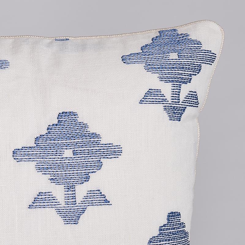 Rubia Embroidery Pillow_Blue
