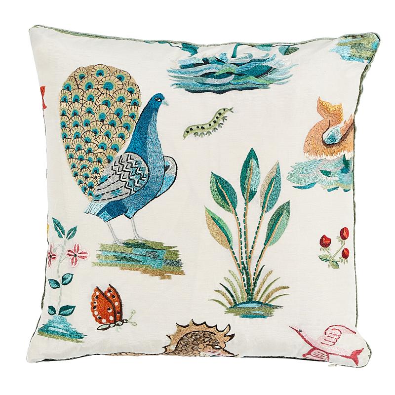 Royal Silk Embroidery Pillow D_MULTI