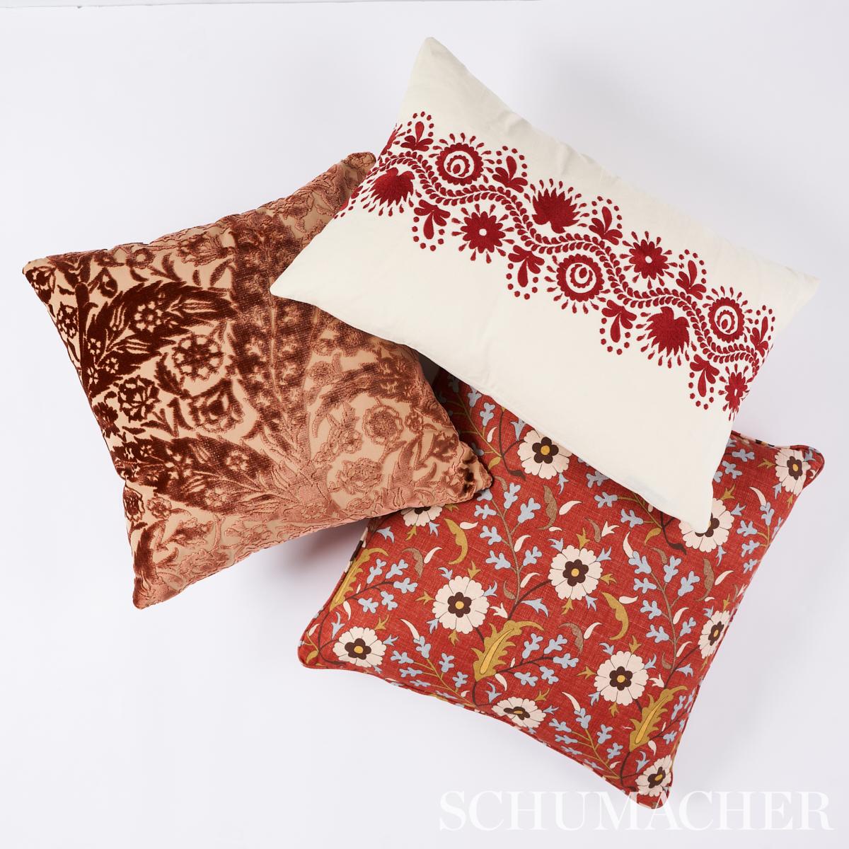 Theodora Embroidery Pillow_RED