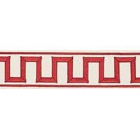 GREEK KEY EMBROIDERED TAPE_RED