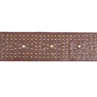 STUDDED LEATHER TRIM_BROWN