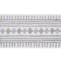 TOULA HAND BLOCKED LINEN TAPE_LILAC & GREY