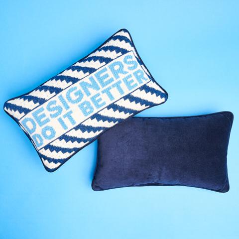 Designers Rock Needlepoint Pillow_Blue