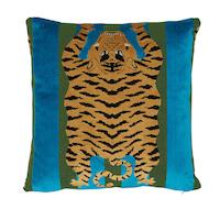 Jokhang Tiger Velvet Pillow_PEACOCK & OLIVE
