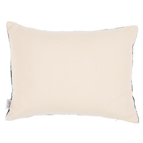 Mersin Silk Velvet Pillow_BLUE & BLACK