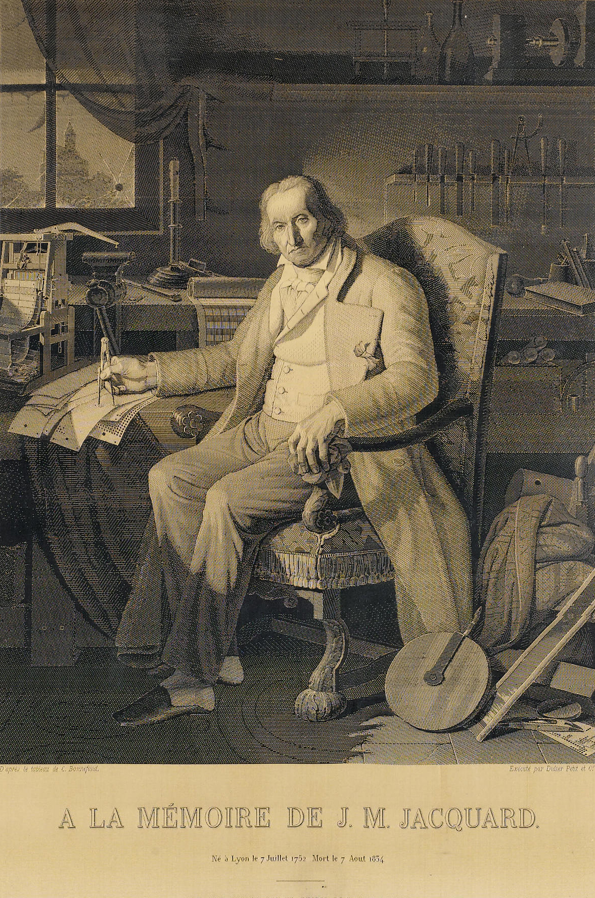 History of Jacquard: A woven portrait of the technique's inventor, J. M. Jacquard