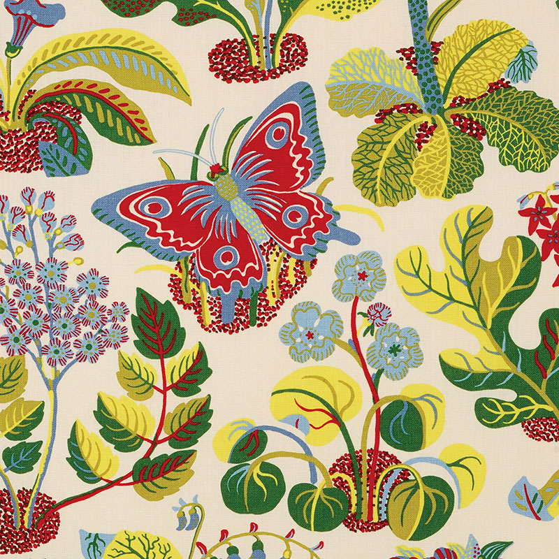 Schumacher Exotic Butterfly Fabric in Multi